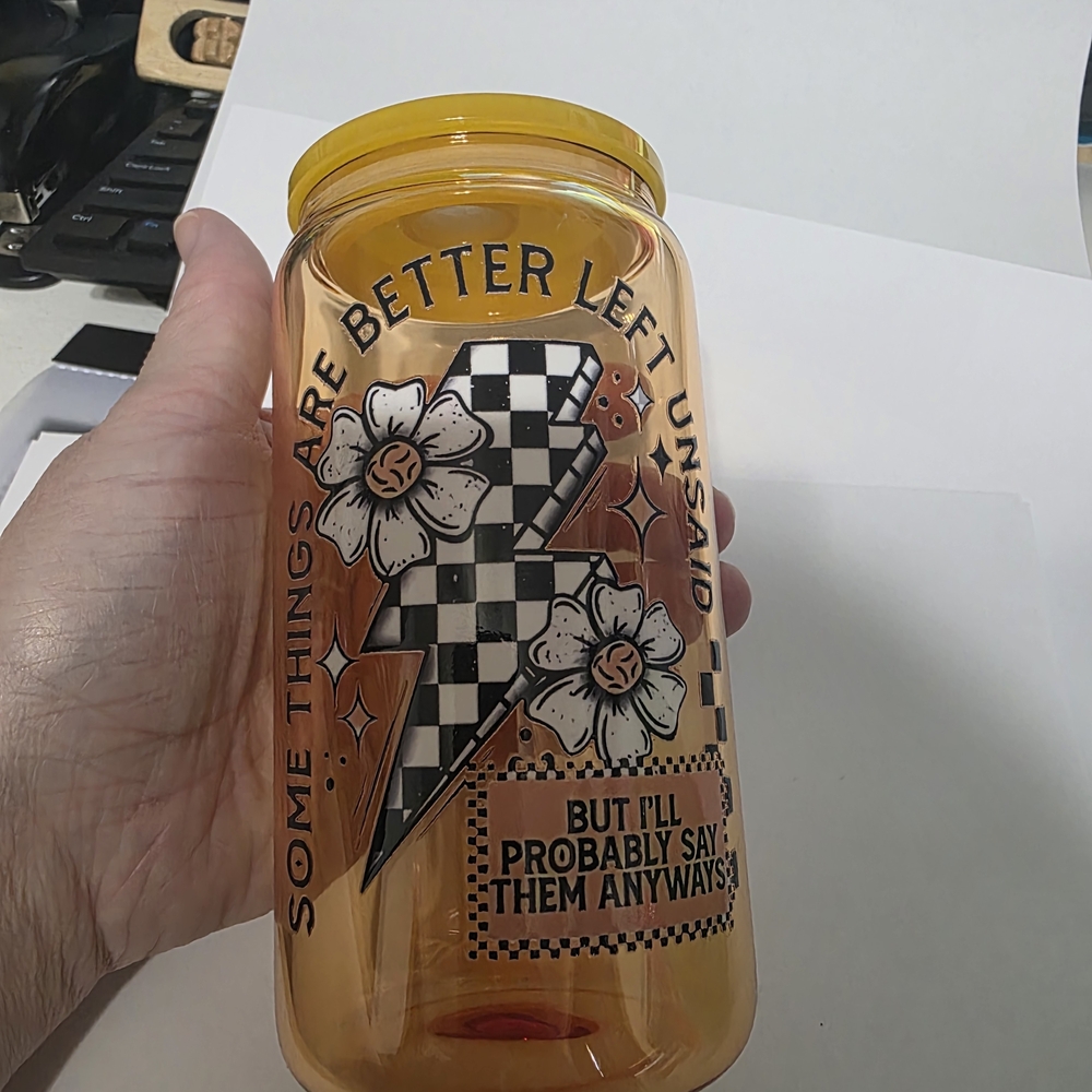 Orange Floral Bath Jar